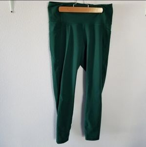 Old Navy Active Side Pocket Leggings With Mesh Accents 7/8 Green